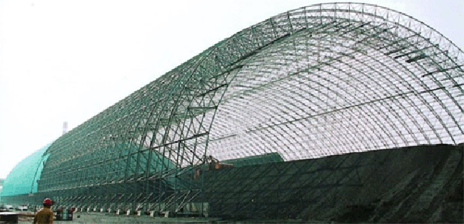 洛阳热电厂螺栓球网架干煤棚